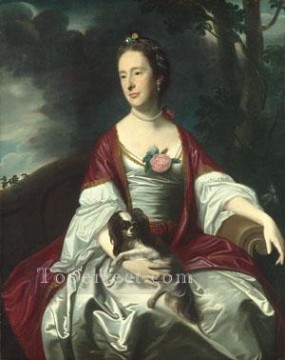 ジョン・シングルトン・コプリー Painting - ジェラスメール・バウワーズ夫人 植民地時代のニューイングランドの肖像画 ジョン・シングルトン・コプリー